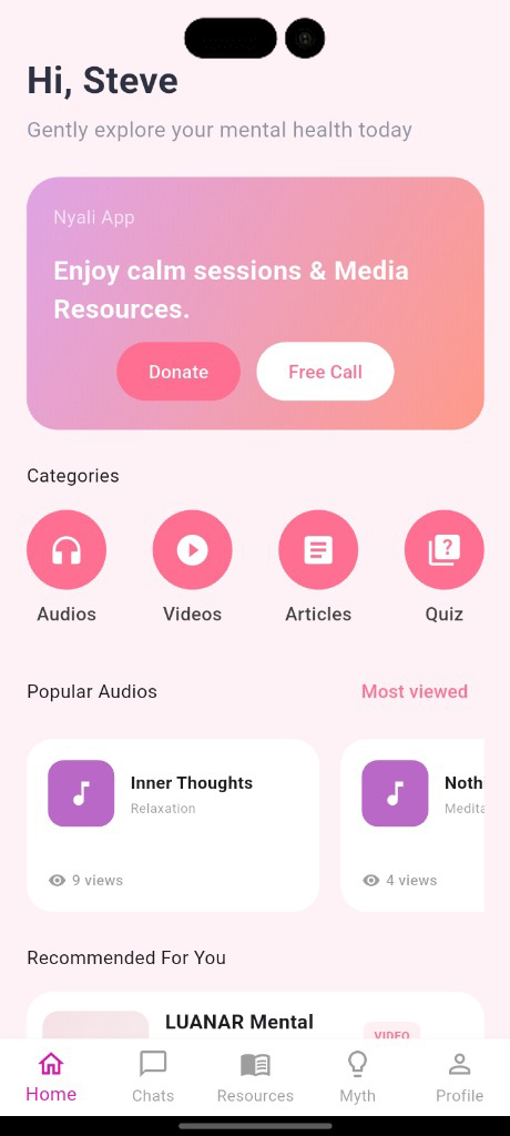 Caring Hands Mobile App Interface